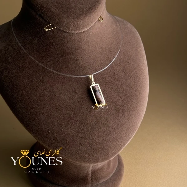 آویز طلا سنگ مرمر صورتی روشن